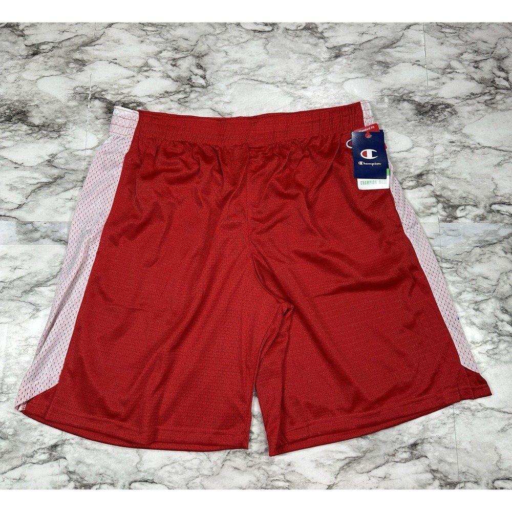 Champion Authentic Activewear Shorts Mens‎ Size L Red Elastic Waist Lined NEW